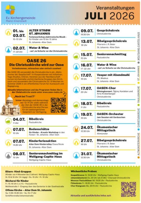 Veranstaltungen der evang. Innenstadtgemeinde Mainz