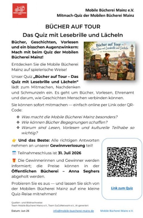 Quiz: Bücher auf Tour Veranstaltungshinweis