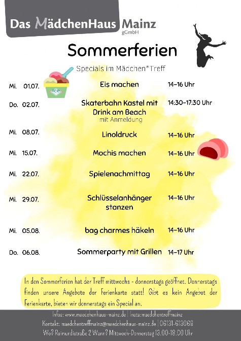 Monatsplan Mädchentreff