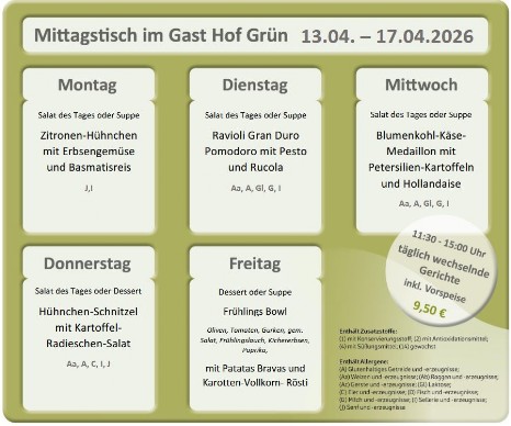 Mittagstisch im Gast Hof Grün