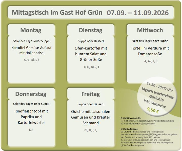 Mittagstisch im Gast Hof Grün