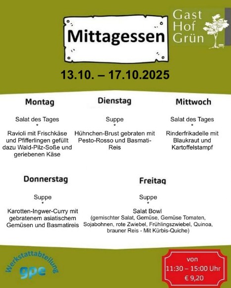 Mittagessen Gast Hof Grün