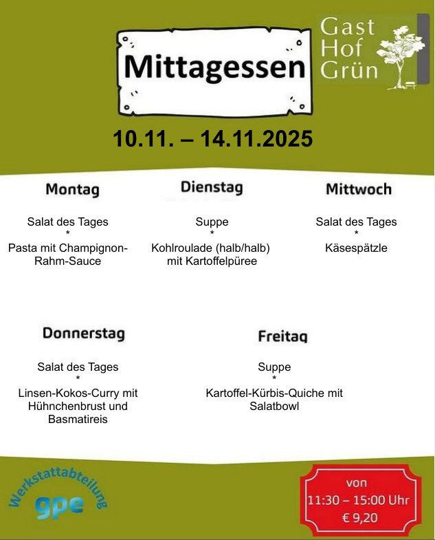 Mittagessen Gast Hof Grün