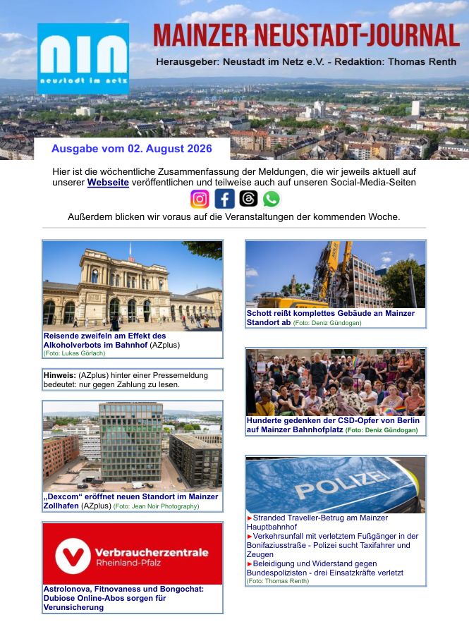 Das Mainzer Neustadt-Journal als PDF abrufbar