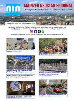 Mainzer Neustadt-Journal vom 20.09.2026 Das Mainzer Neustadt-Journal als PDF abrufbar